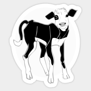 Baby Cow in black and white Sticker